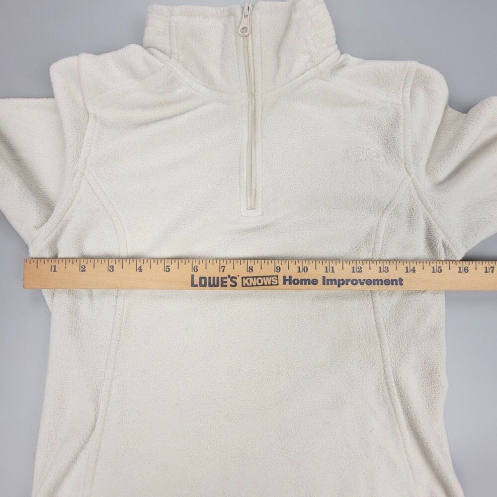 THE NORTH FACE 1/4 Zip Long Sleeve Fleece Sweater Jacket Gorpcore XS Ivory Cream - Picture 4 of 10